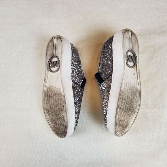 Michael Michael Kors Ivy Ombre Black Silver Glitter Slip On Tennis Shoes Size 5 - Picture 8 of 9